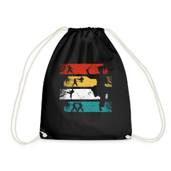 Vintage Judo Karate Martial Arts Retro Judoka - Drawstring Bag - black - Front
