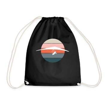 Drachenfliegen Drachenflieger Hängegleiter Retro - Turnbeutel - Schwarz - Vorne