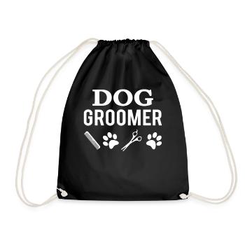 Chien toiletteur salon chien coiffeur profession cadeau - Sac de sport léger - noir - Devant
