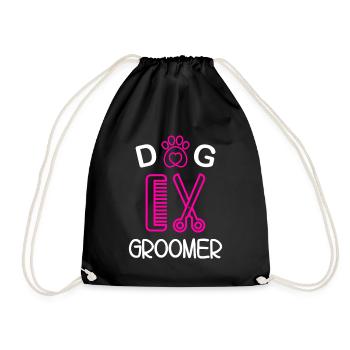 Dog Groomer - Drawstring Bag - black - Front