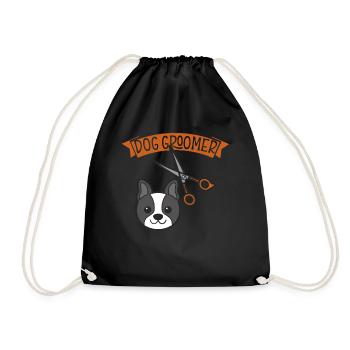 Dog Groomer - Drawstring Bag - black - Front
