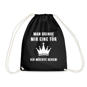 Man bringe mir eine Tür Ich möchte gehen - Turnbeutel - Schwarz - Vorne