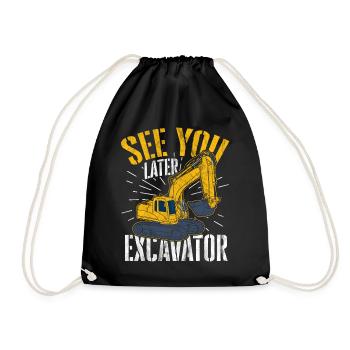 Excavator - Drawstring Bag - black - Front