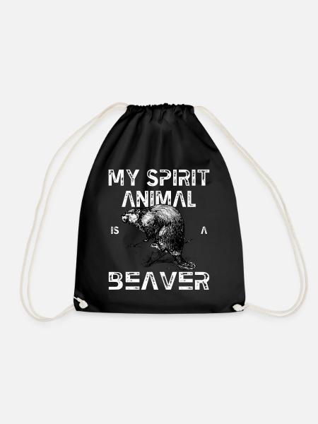 Spirit Animal Beaver - Turnbeutel - Schwarz