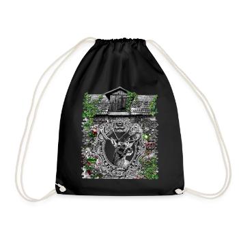 Stadl / Hirsch Design/Geweih/ Jäger/ Tracht/ Wiesn - Turnbeutel - Schwarz - Vorne