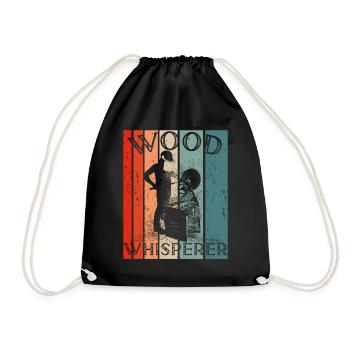 Woodturning Woodworking Woodturner Wood - Drawstring Bag - black - Front