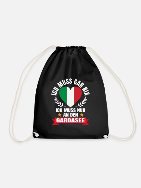 Gardasee Muss gar nix Italien Urlaub Geschenk - Turnbeutel - Schwarz