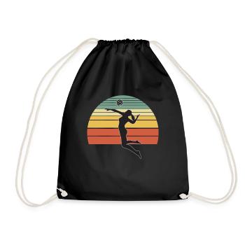 Volleyball vintage - Turnbeutel - Schwarz - Vorne