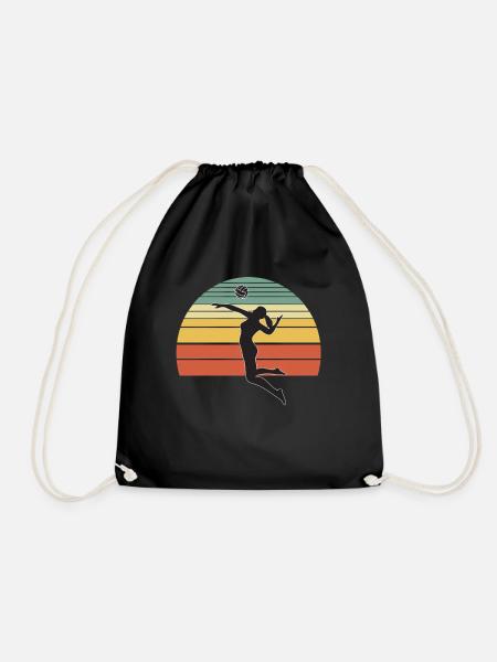 Volleyball vintage - Turnbeutel - Schwarz