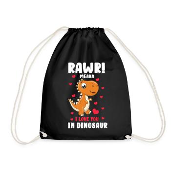 Rawr signifie que je t'aime cadeau de dinosaure Saint Valentin - Sac de sport léger - noir - Devant