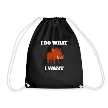 Je fais ce que je veux Drôle de sanglier - Sac de sport léger - noir - Devant