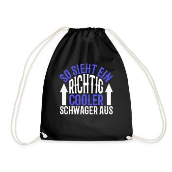 So sieht eine richtig cooler Schwager aus Geschenk - Turnbeutel - Schwarz - Vorne