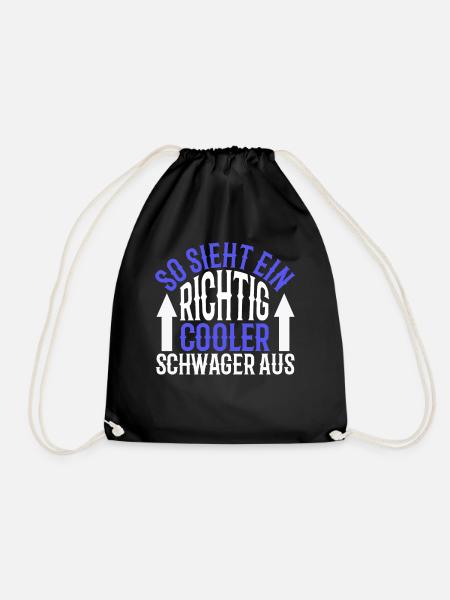 So sieht eine richtig cooler Schwager aus Geschenk - Turnbeutel - Schwarz