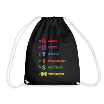 autism - Drawstring Bag - black - Front