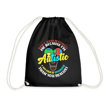 Autisme Ne sous-estimez pas une personne autiste - Sac de sport léger - noir - Devant