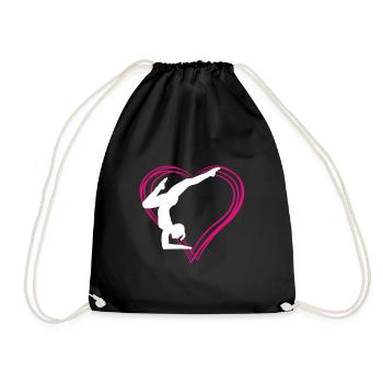 Gymnastics In Heart - Colorful Gymnast Gift - Drawstring Bag - black - Front