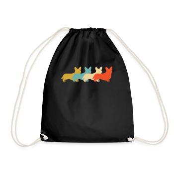 Peembroke Welsh Corgi Rétro Vintage - Sac de sport léger - noir - Devant