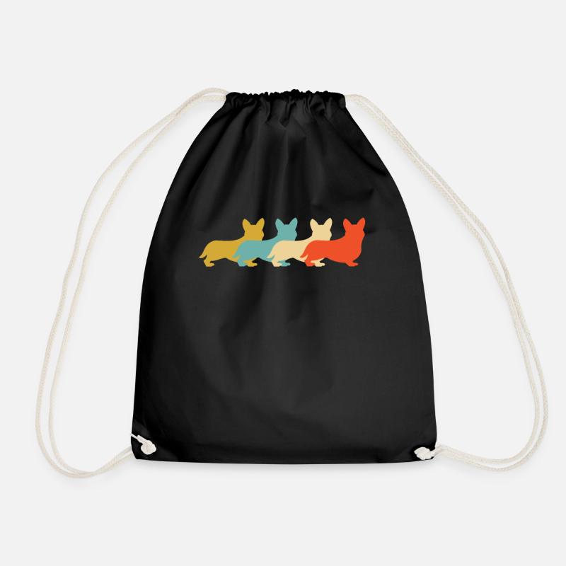 Peembroke Welsh Corgis Retro Vintage - Turnbeutel - Schwarz