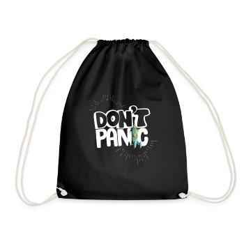 No Fear Panic Saying Comic Rocket Humor Helper - Drawstring Bag - black - Front