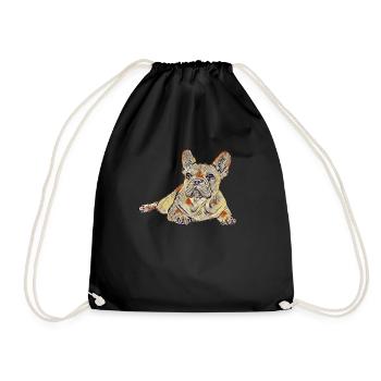 French Bulldog Vintage - Drawstring Bag - black - Front