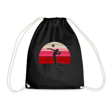 Volleyball vintage - Turnbeutel - Schwarz - Vorne