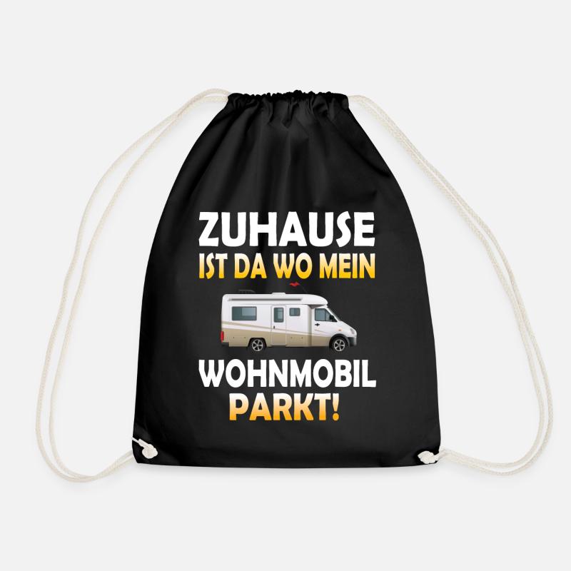 Wohnmobil Camping Camper Wohnwagen Campingplatz - Turnbeutel - Schwarz