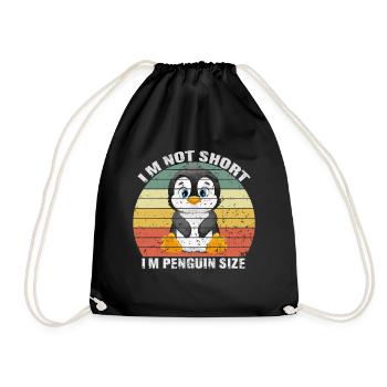 Ich bin nicht klein Ich bin Pinguin Größe Netter Pinguin Liebhaber - Turnbeutel - Schwarz - Vorne