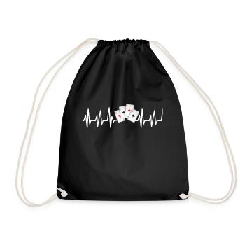Poker Casino Hold'em Pik Pokerface Bluff - Turnbeutel - Schwarz - Vorne