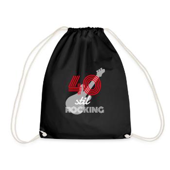 40 Years rocks with Guitar 40 Years rocks guitar - Drawstring Bag - black - Front