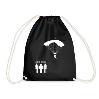 Lustiges Fallschirmspringen Geschenk für Männer - Turnbeutel - Schwarz - Vorne