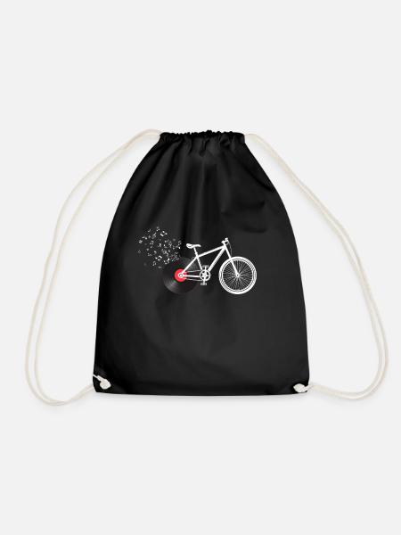 Fahrrad Vinyl Schallplatte - Turnbeutel - Schwarz