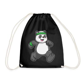 Panda Jogger Joggen Sport - Turnbeutel - Schwarz - Vorne