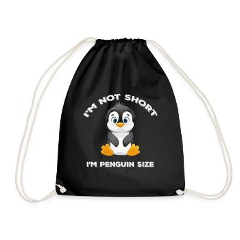 Ich bin nicht kurz, ich bin Pinguin Größe süße Pinguin Liebhaber - Turnbeutel - Schwarz - Vorne
