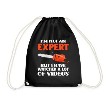 Chainsaw Funny Saying Gift - Drawstring Bag - black - Front