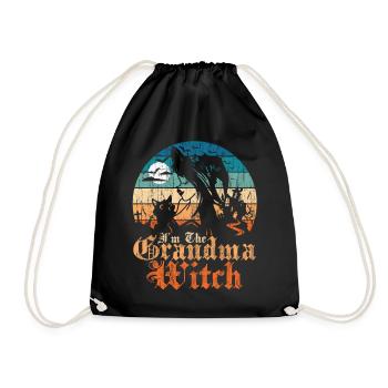 Im The Grandma Witch print - Drawstring Bag - black - Front