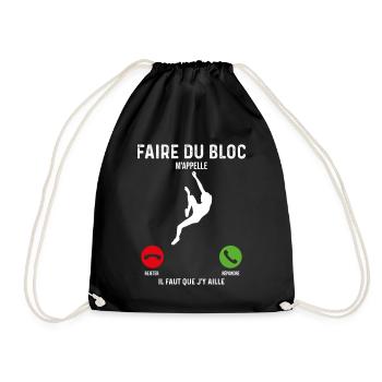 Faire du bloc Idée cadeau murale d'escalade - Drawstring Bag - black - Front