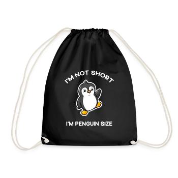 Ich bin nicht klein Ich bin Pinguin Größe Netter Pinguin Liebhaber - Turnbeutel - Schwarz - Vorne