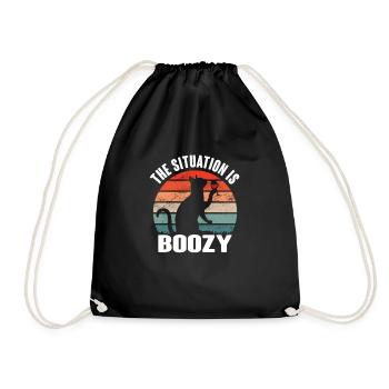 The location is drunkenness motive - Drawstring Bag - black - Front