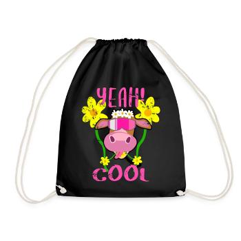Vache drôle - Sac de sport léger - noir - Devant