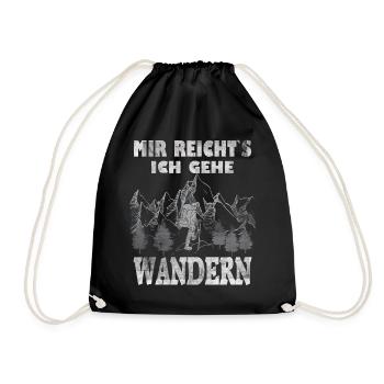 Enough for me I go hiking mountains cursing nature - Drawstring Bag - black - Front
