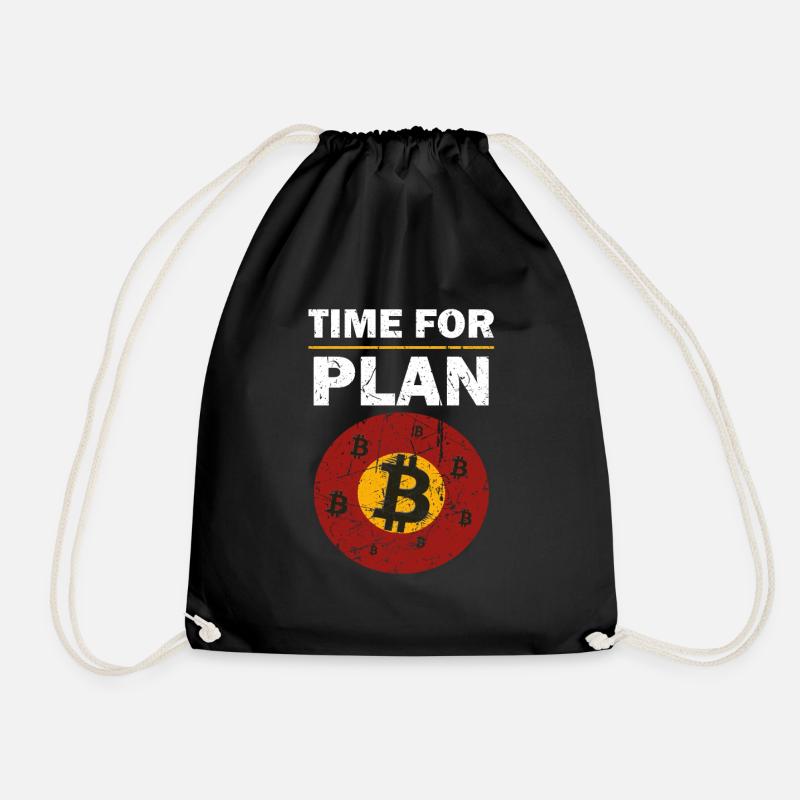 Bitcoin Time for Plan B Krypto Crypto Blockchain - Turnbeutel - Schwarz
