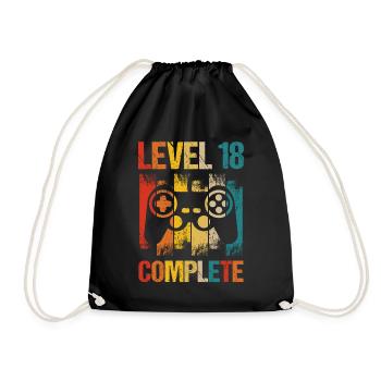 18. Geburtstag Level 18 Complete Jahre Junge 2002 - Turnbeutel - Schwarz - Vorne