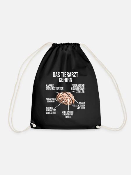 Tierarzt Gehirn Tierärzte Vet Arzt Geschenk - Turnbeutel - Schwarz