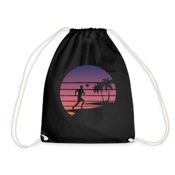 Beach Soccer Beach Soccer Sport Gift - Drawstring Bag - black - Front