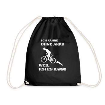 Fahrrad Fahren Ohne Akku - Turnbeutel - Schwarz - Vorne