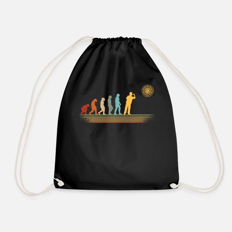Darts vintage dartboard evolution darts - Drawstring Bag - black