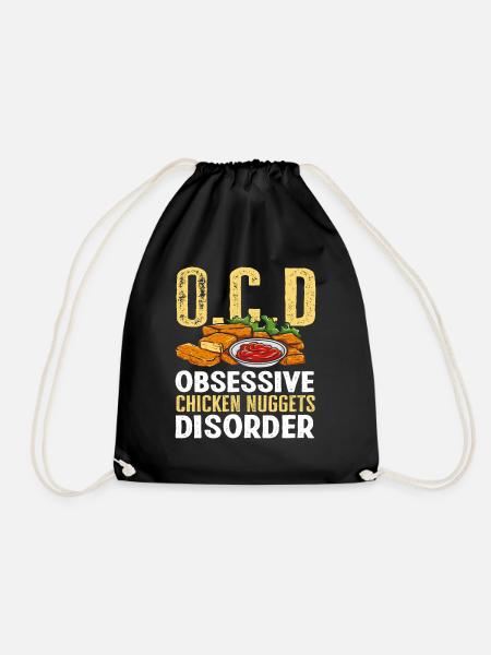 Chicken nuggets disorder - Drawstring Bag - black