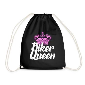 biker queen - Drawstring Bag - black - Front
