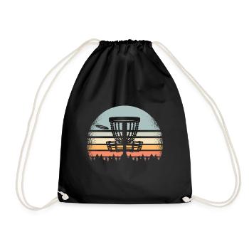 Disc Golf Retro - Turnbeutel - Schwarz - Vorne
