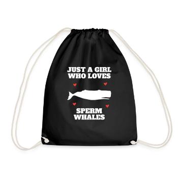 Just A Girl Who Loves Sperm Whales Funny Girls - Drawstring Bag - black - Front